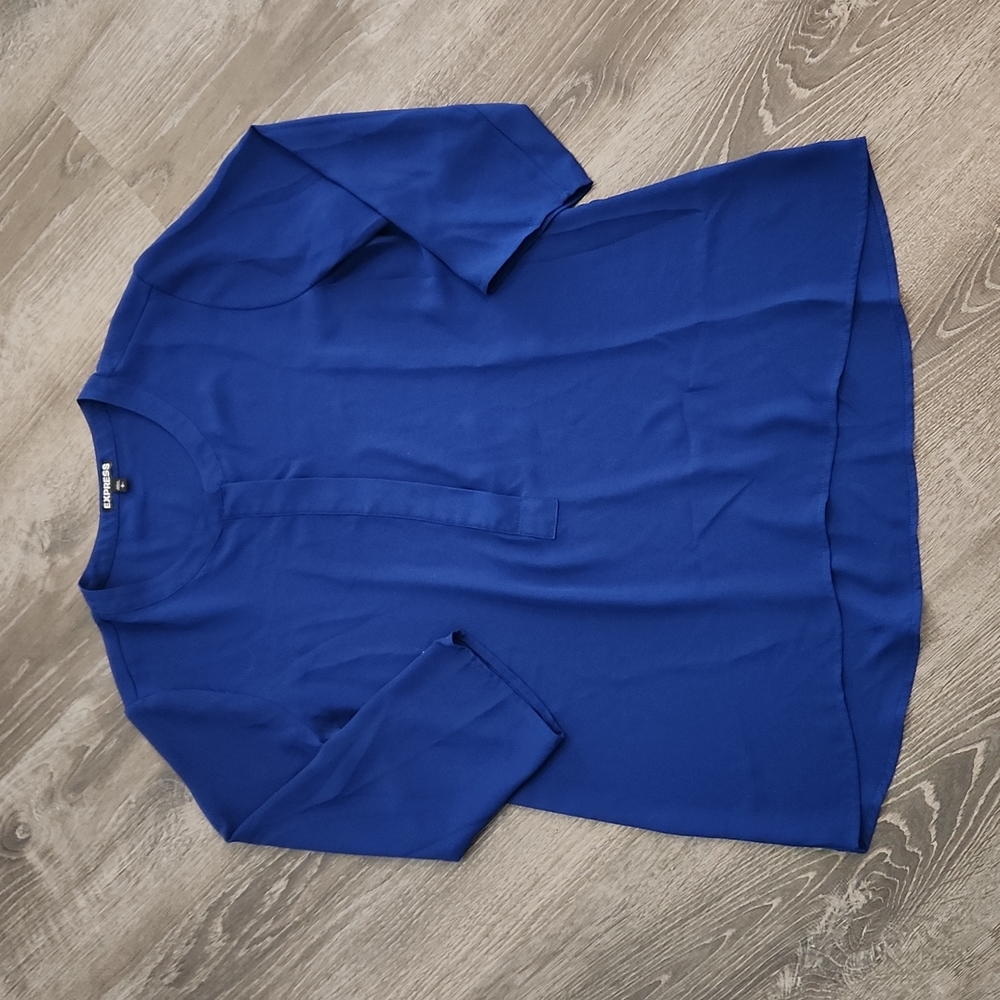 Express 3/4 Sleeve Blue Blouse